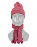 Acrylic Kids Designer cap with muffler set maroon